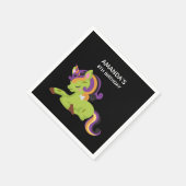 Niedlich Frankenstein Unicorn Halloween Serviette (Ecke)