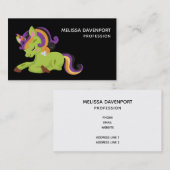 Niedlich Frankenstein Unicorn Halloween Visitenkarte (Vorne/Hinten)