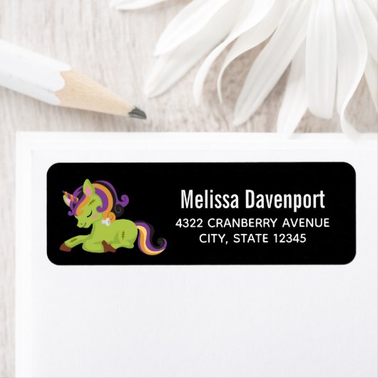 Niedlich Frankenstein Unicorn Halloween Zeichnend (Insitu)