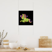 Niedlich Frankenstein Unicorn Halloween Zeichnend Poster (Küche)