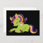 Niedlich Frankenstein Unicorn Halloween Zeichnend Postkarte (Vorne/Hinten)