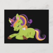 Niedlich Frankenstein Unicorn Halloween Zeichnend Postkarte (Vorderseite)
