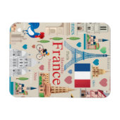 Niedlich-Frankreich-Icons Magnet (Horizontal)