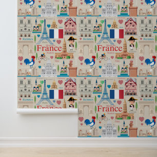 Niedlich-Frankreich-Icons Tapete