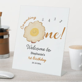 Niedlich Fried Egg 1. Geburtstag Willkommen Sockelschild