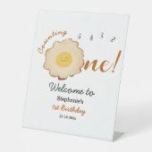 Niedlich Fried Egg 1. Geburtstag Willkommen Sockelschild (Vorderseite)