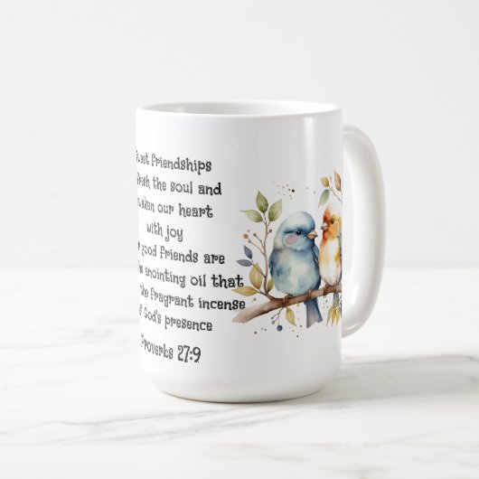 Niedlich Friend Birds Sprichwort Freundschaftsange Kaffeetasse (VorderseiteRechts)