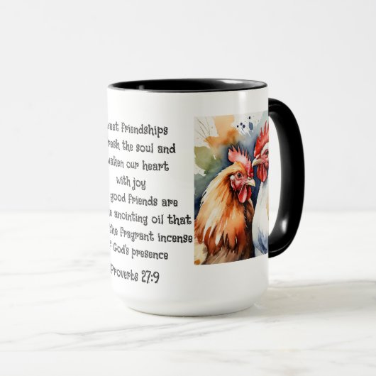 Niedlich Friend Chickens Sprichwort Freundschaftsa Tasse (VorderseiteRechts)
