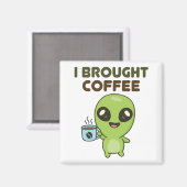 Niedlich Friendly Alien I Broched Coffee Magnet (Vorderseite/Rückseite)
