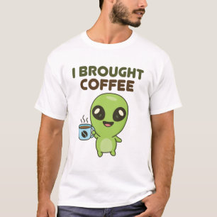 Niedlich Friendly Alien I Broched Coffee T-Shirt