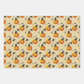 Niedlich Friendly Black Cat sitzend in einem Pumpk Geschenkpapier Set (Vorderseite 3)