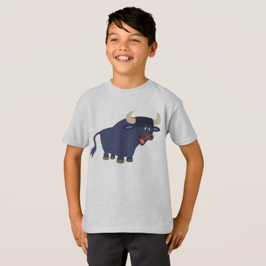 Niedlich Friendly Cartoon Bull Children T - Shirt (Vorne ganz)