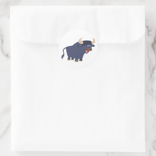 Niedlich Friendly Cartoon Bull Sticker (Tasche)