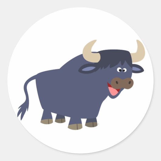 Niedlich Friendly Cartoon Bull Sticker (Vorderseite)