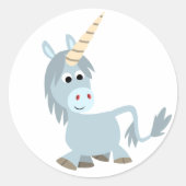 Niedlich Friendly Cartoon Einhornkleber Runder Aufkleber (Vorderseite)