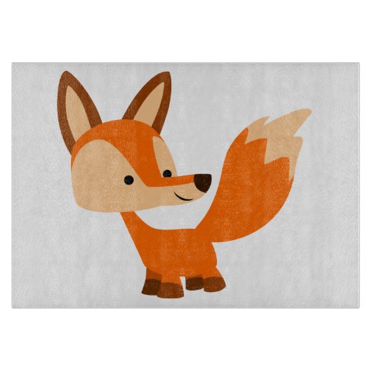Niedlich Friendly Cartoon Fox Cutting Board Schneidebrett (Vorderseite)