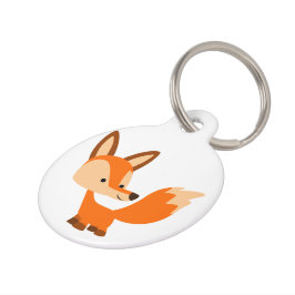 Niedlich Friendly Cartoon Fox Dog Tag Tiernamensmarke