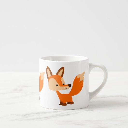 Niedlich Friendly Cartoon Fox Espresso Tasse (Rechts)