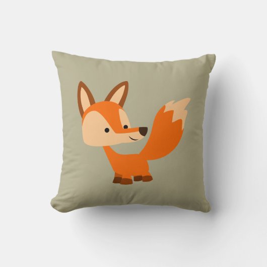 Niedlich Friendly Cartoon Fox Kissen (Vorderseite)