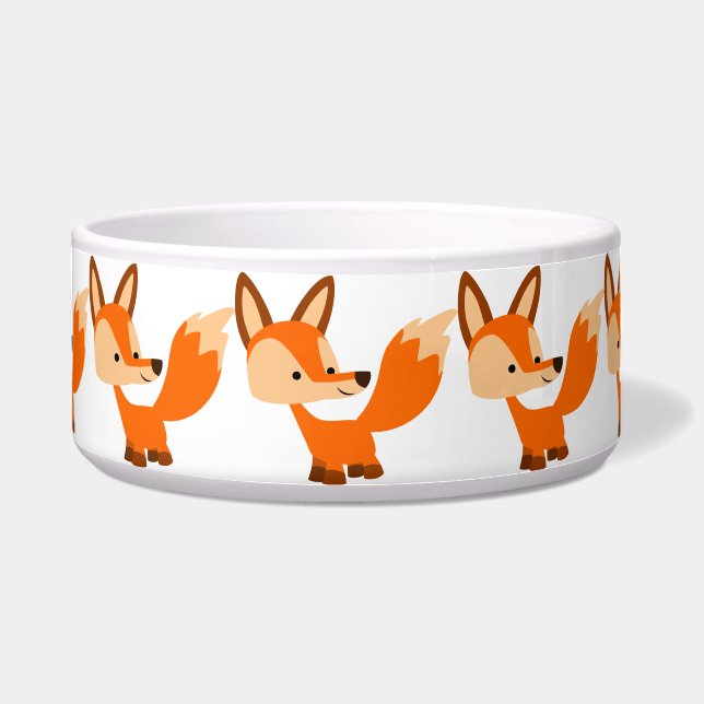 Niedlich Friendly Cartoon Fox Pet Bowl Napf (Vorderseite)