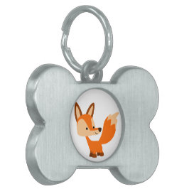 Niedlich Friendly Cartoon Fox Pet Tag Tiermarke