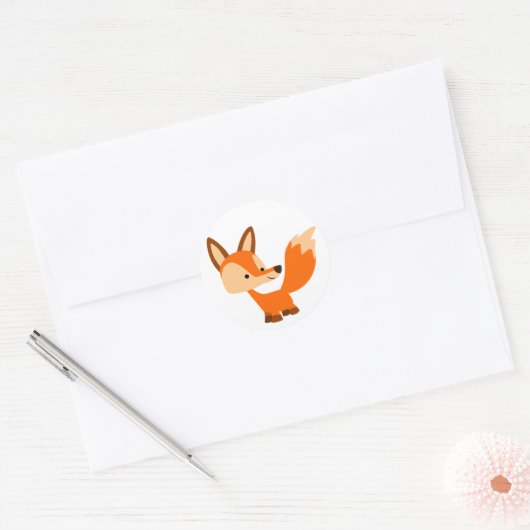 Niedlich Friendly Cartoon Fox Sticker (Umschlag)