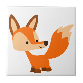 Niedlich Friendly Cartoon Fox Tile Fliese