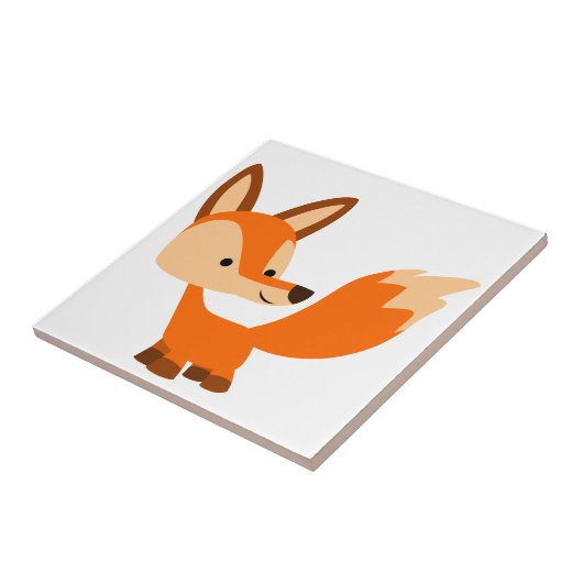 Niedlich Friendly Cartoon Fox Tile Fliese (Seite)