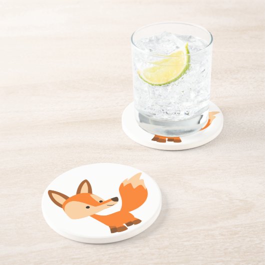 Niedlich Friendly Cartoon Fox Untersetzer (Seite)