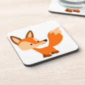 Niedlich Friendly Cartoon Fox Untersetzer Set (Linke Seite)
