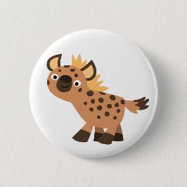 Niedlich Friendly Cartoon Hyena Button