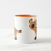 Niedlich Friendly Cartoon Hyena Zweifarbige Tasse (Mittel)