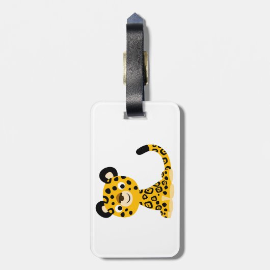 Niedlich Friendly Cartoon Jaguar Gepäckanhänger (Rückseite vertikal)