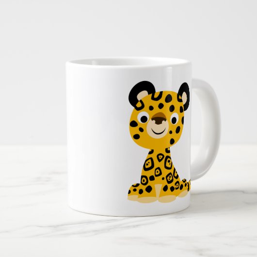 Niedlich Friendly Cartoon Jaguar Jumbo-Tasse (Vorderseite Rechts)