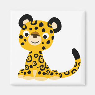 Niedlich Friendly Cartoon Jaguar Magnet
