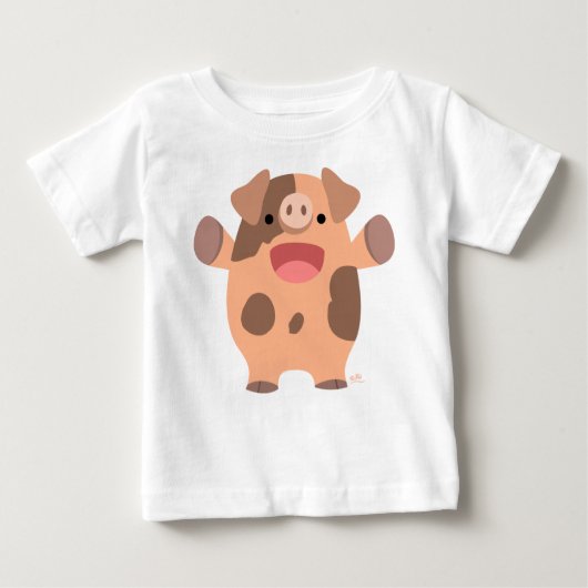 Niedlich Friendly Cartoon Pig Baby T - Shirt (Vorderseite)