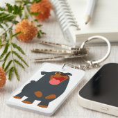 Niedlich Friendly Cartoon Rottweiler Akryllischer Schlüsselanhänger (Vorderseite rechts)