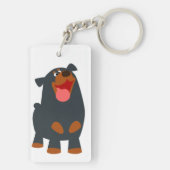 Niedlich Friendly Cartoon Rottweiler Akryllischer Schlüsselanhänger (Rückseite)