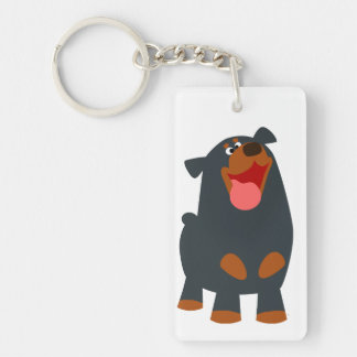 Niedlich Friendly Cartoon Rottweiler Akryllischer Schlüsselanhänger