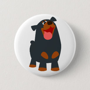 Niedlich Friendly Cartoon Rottweiler Button Abzeic