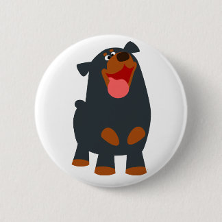 Niedlich Friendly Cartoon Rottweiler Button Abzeic