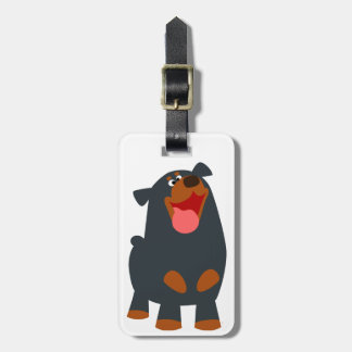 Niedlich Friendly Cartoon Rottweiler Gepäckmarke Gepäckanhänger