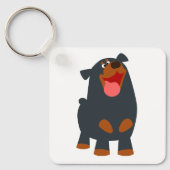 Niedlich Friendly Cartoon Rottweiler Schlüsselanhä Schlüsselanhänger (Vorderseite)
