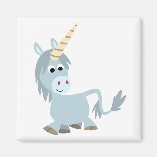 Niedlich Friendly Cartoon Unicorn Magnet (Vorne)