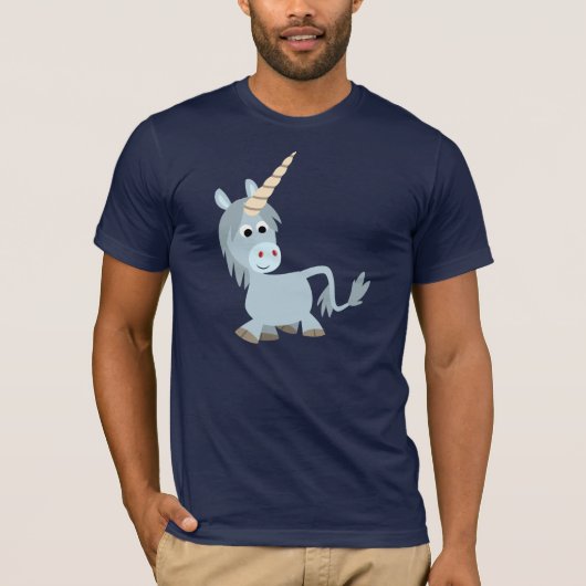 Niedlich Friendly Cartoon Unicorn T - Shirt (Vorderseite)