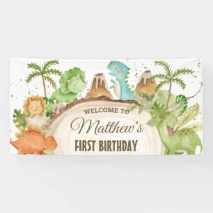 Niedlich Friendly Dinosaurier Geburtstagsjause Banner
