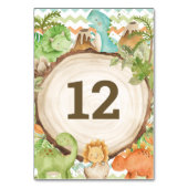 Niedlich Friendly Dinosaurs Baby Dusche 1. Geburts Tischnummer (Rückseite)