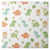 Niedlich Friendly Dinosaurs Party T-Rex Brontosaur Fliese (Vorderseite)