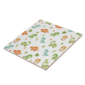 Niedlich Friendly Dinosaurs Party T-Rex Brontosaur Fliese (Seite)