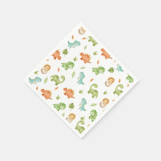 Niedlich Friendly Dinosaurs Party T-Rex Brontosaur Serviette (Ecke)